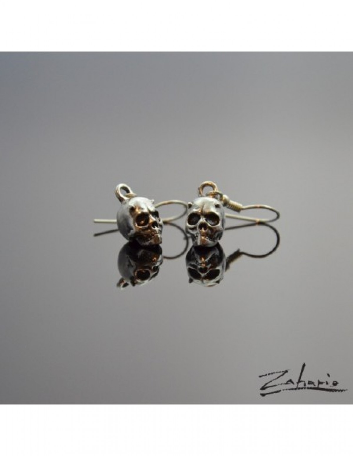 Kolczyki czaszki rogate srebro Zahario